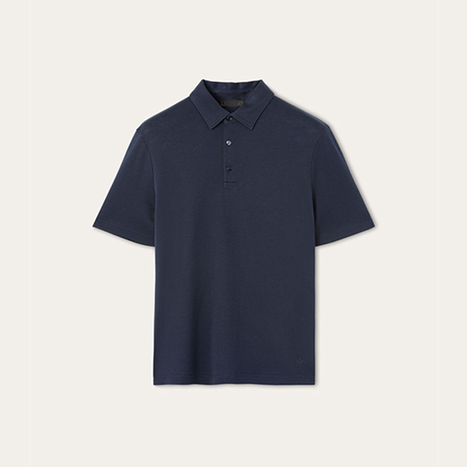 loro piana short sleeve two button placket cotton knit polo